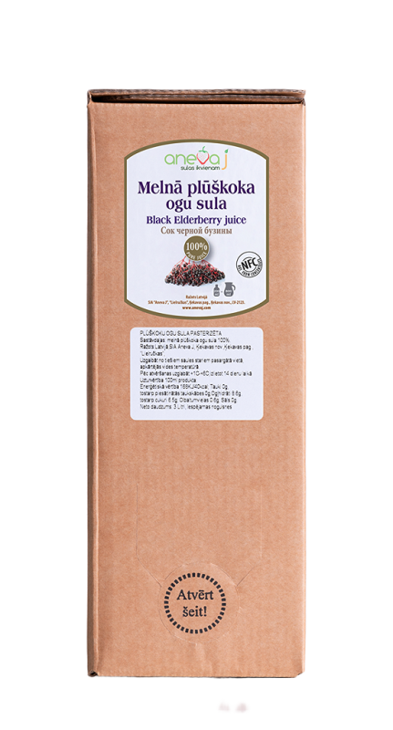 Melnā plūškoka ogu sula dabīga, 3L, ANEVA