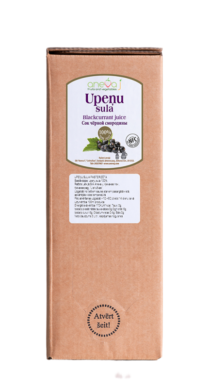 Upeņu sula dabīga, 3L, ANEVA