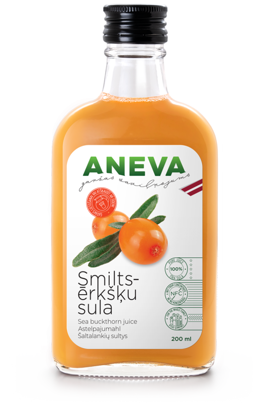 Smiltsērkšķu sula dabīga, 200ml, ANEVA