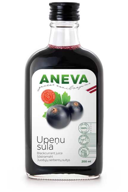 Натуральный сок черной смородины, 200 мл, ANEVA