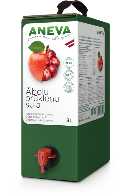 Ābolu brūkleņu sula dabīga, 3L, ANEVA
